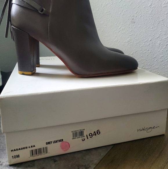 Halogen Grey Leather Bootie - Picture 1 of 4